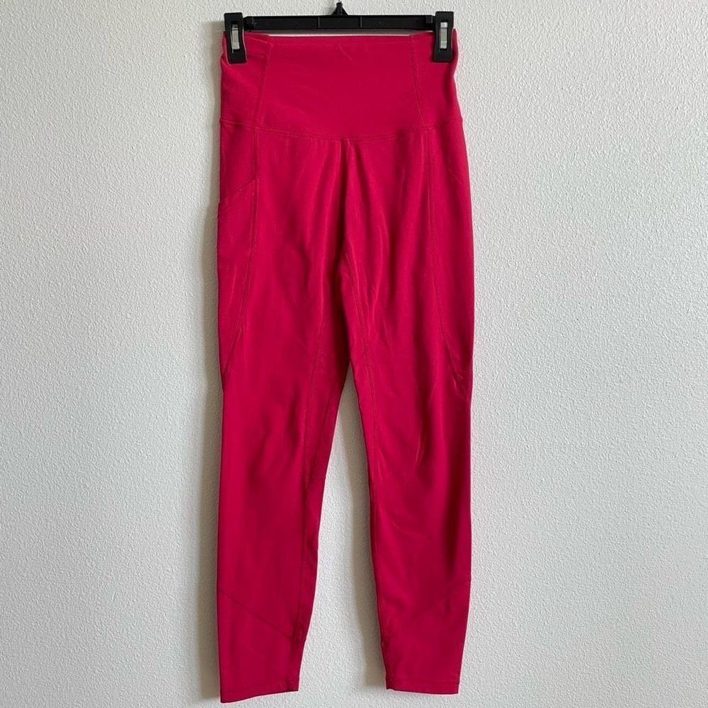 P'tula Alaniah High Rise Red Leggings with Side Pocket Women's size Medium
